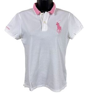 Ralph Lauren White and Pink Polo Shirt